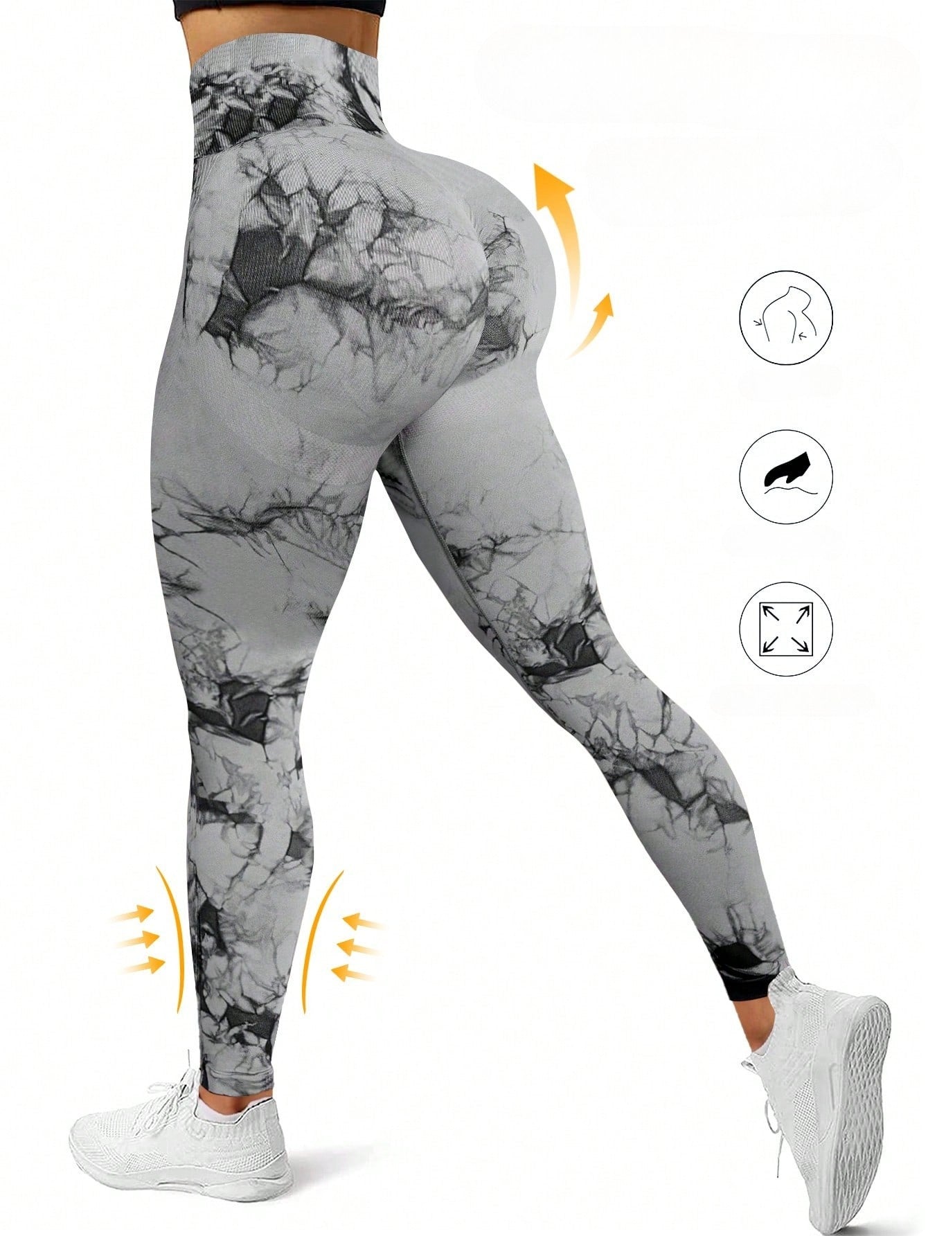 Legging Seamless Cintura Alta Com Grafismo Marmorizado