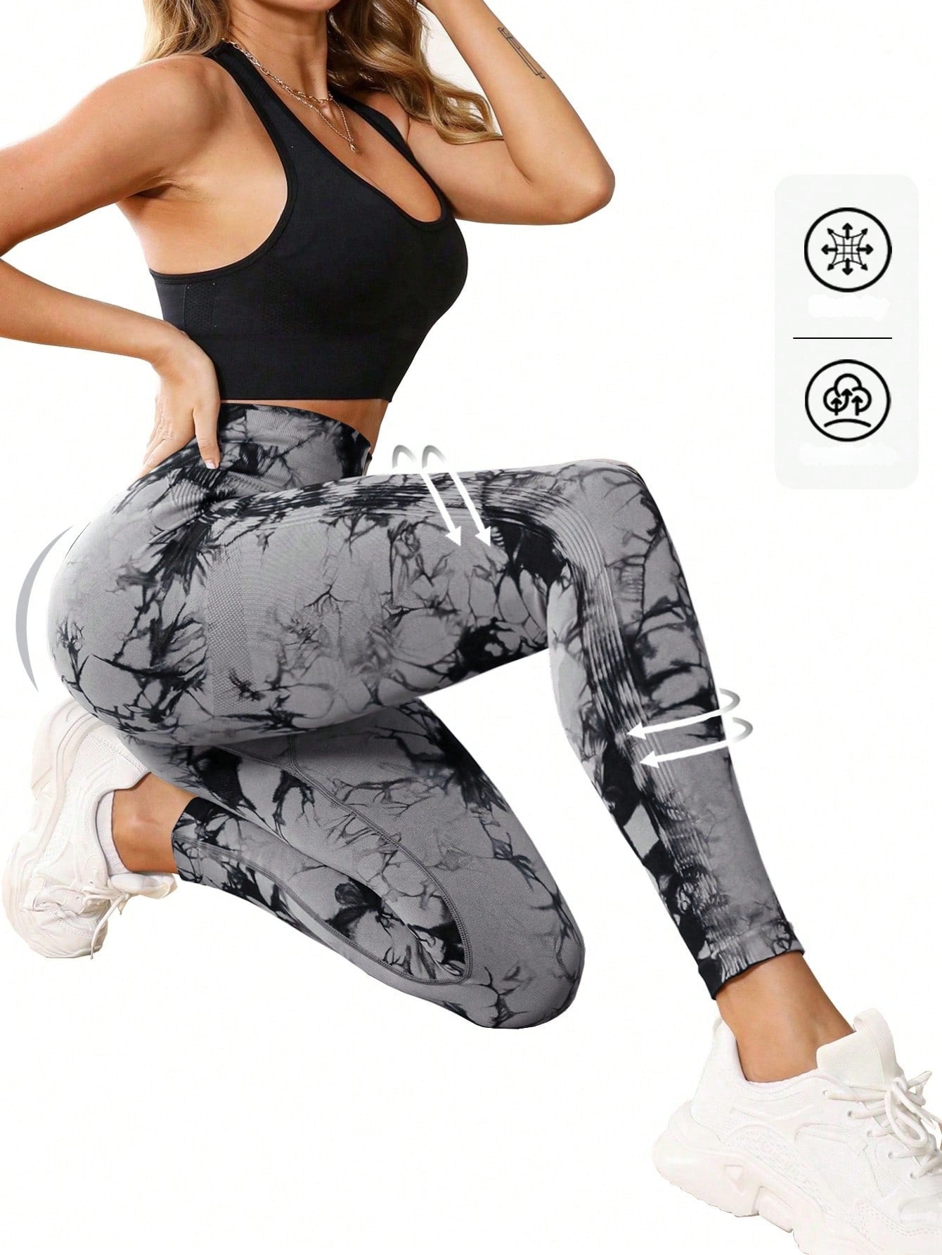 Legging Seamless Cintura Alta Com Padronagem Orgânica Fitness