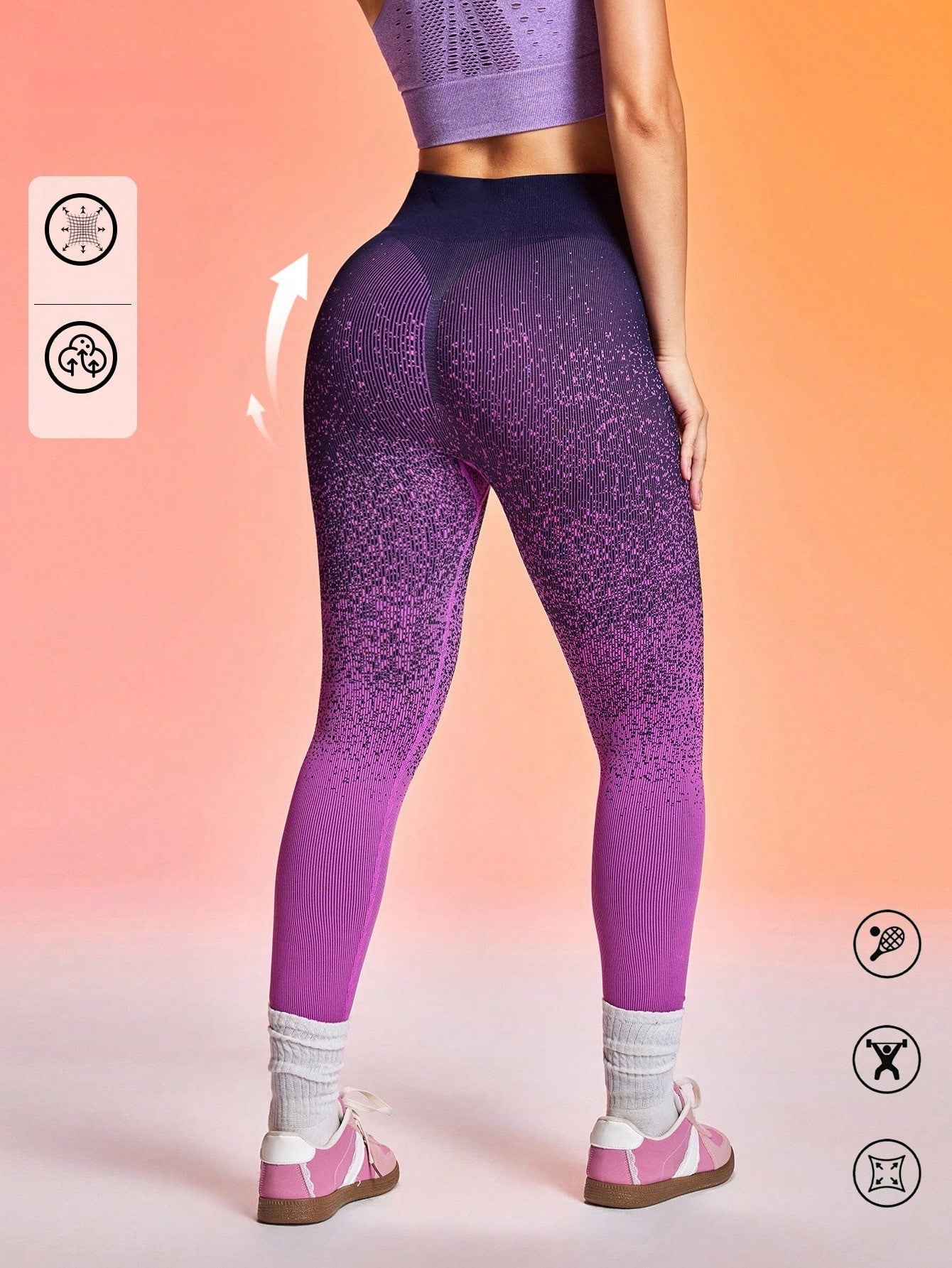 Legging Seamless Cintura Alta Com Textura Degradê