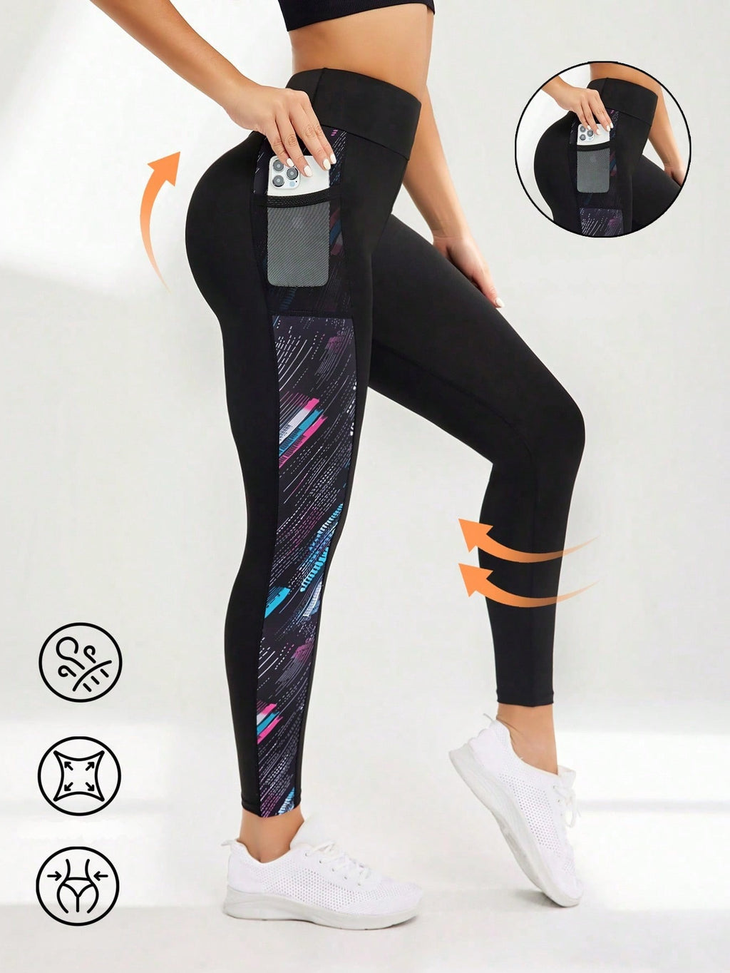 Legging Cintura Alta Com Bolso Lateral Estampado