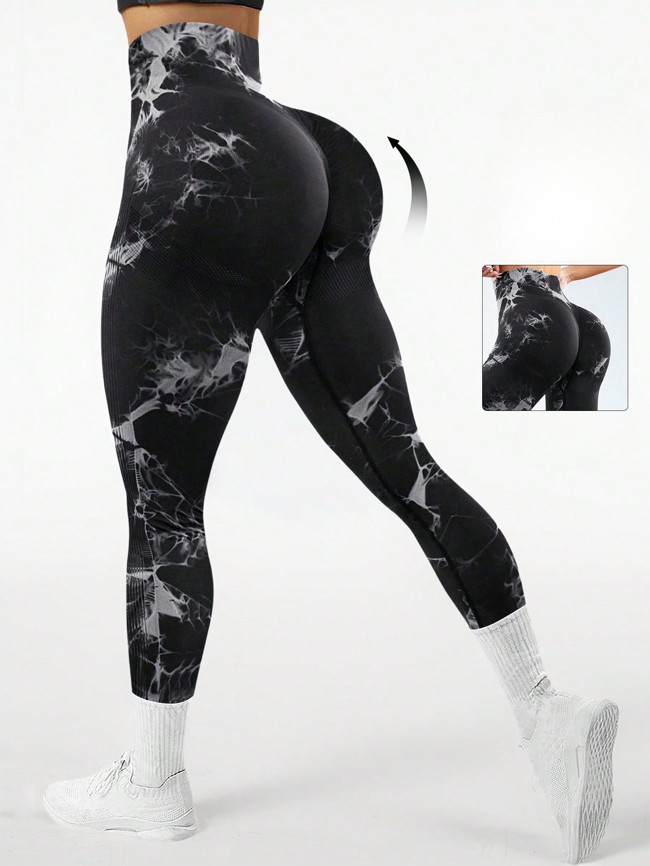 Legging Seamless Cintura Alta Com Grafismo Marmorizado