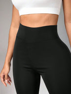 Legging Flare Cintura Alta Com Elasticidade E Caimento Fluido