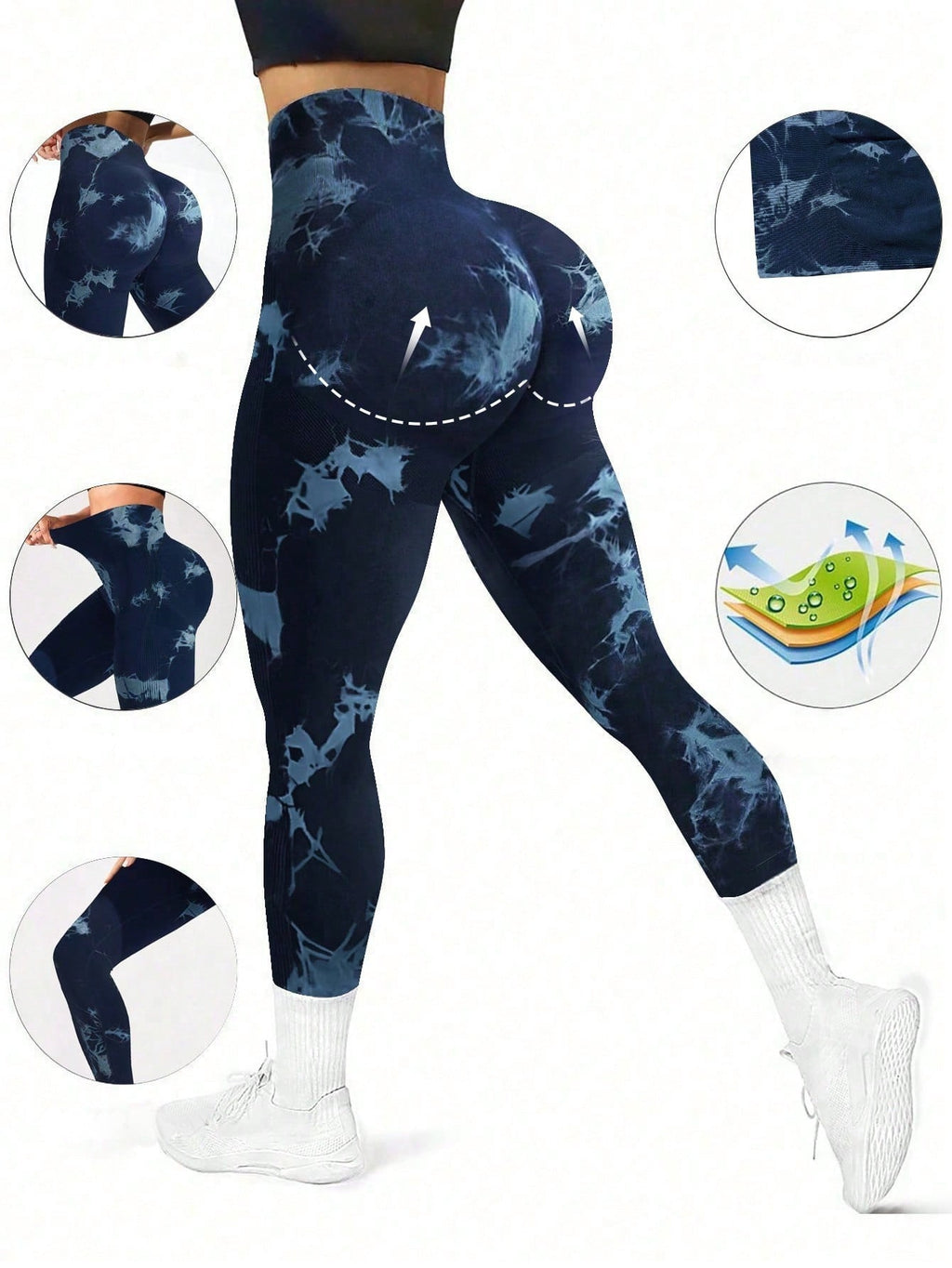 Legging Seamless Cintura Alta Com Padronagem Orgânica Fitness