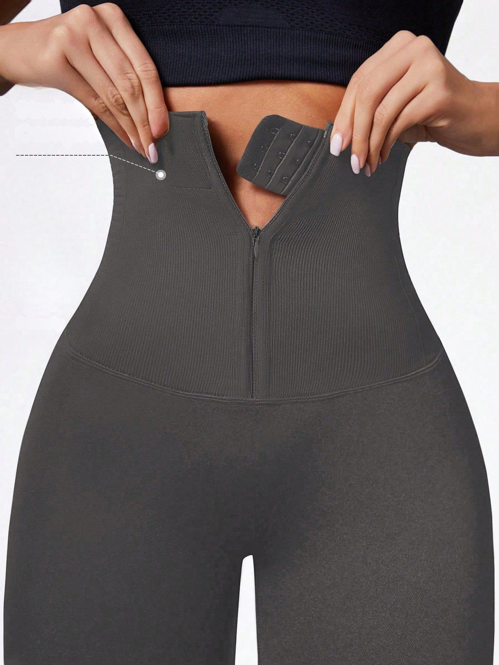 Legging Seamless Cintura Alta Com Zíper Frontal Ajustável