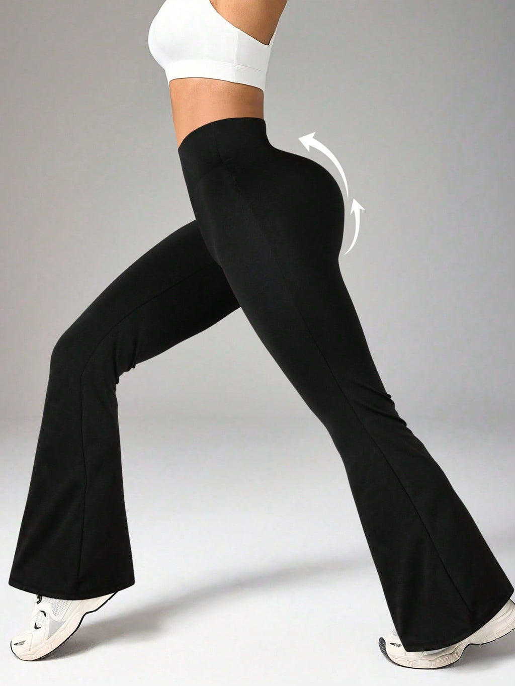 Legging Flare Cintura Alta Com Elasticidade E Caimento Fluido
