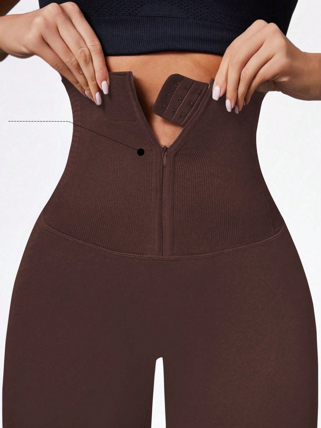 Legging Seamless Cintura Alta Com Zíper Frontal Ajustável