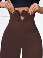 Legging Seamless Cintura Alta Com Zíper Frontal Ajustável