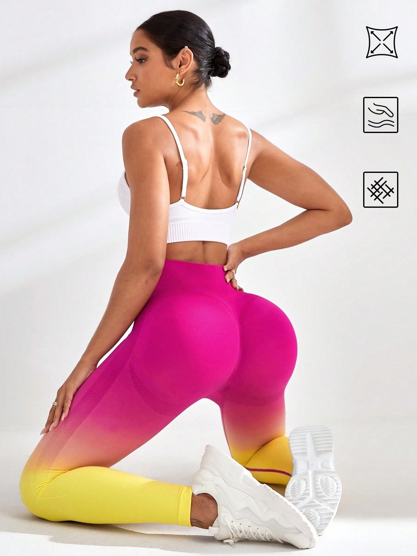 Legging Seamless Cintura Alta Com Textura Gradiente Fitness