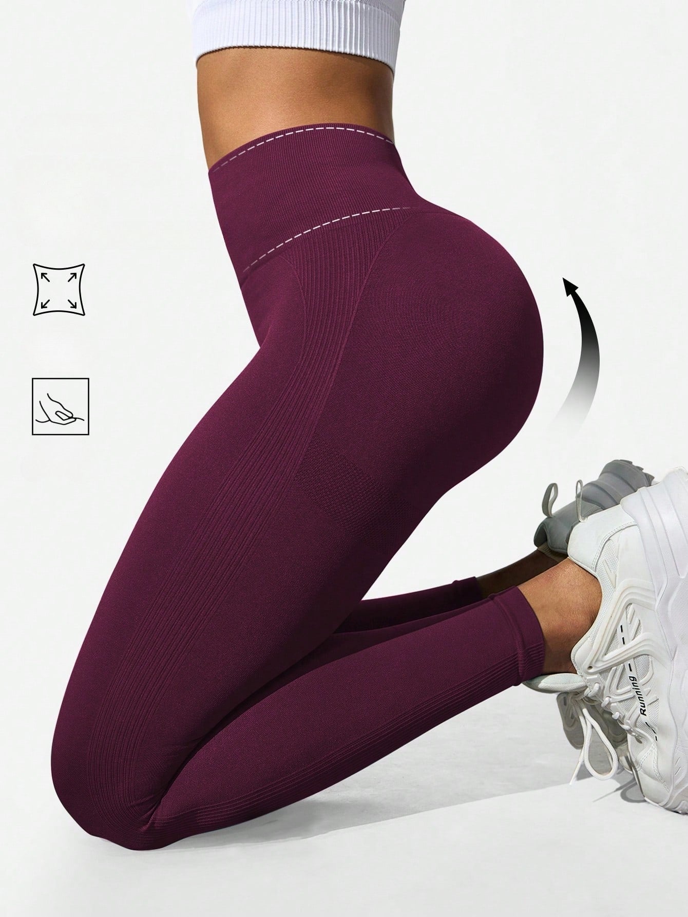 Legging Seamless Cintura Alta Com Estrutura Canelada