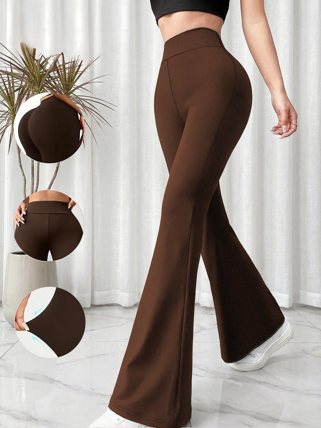 Legging Flare Cintura Alta Com Elasticidade E Caimento Fluido