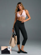 Legging Cintura Alta Capri De Ajuste Confortável