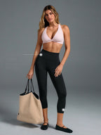 Legging Cintura Alta Capri De Ajuste Confortável