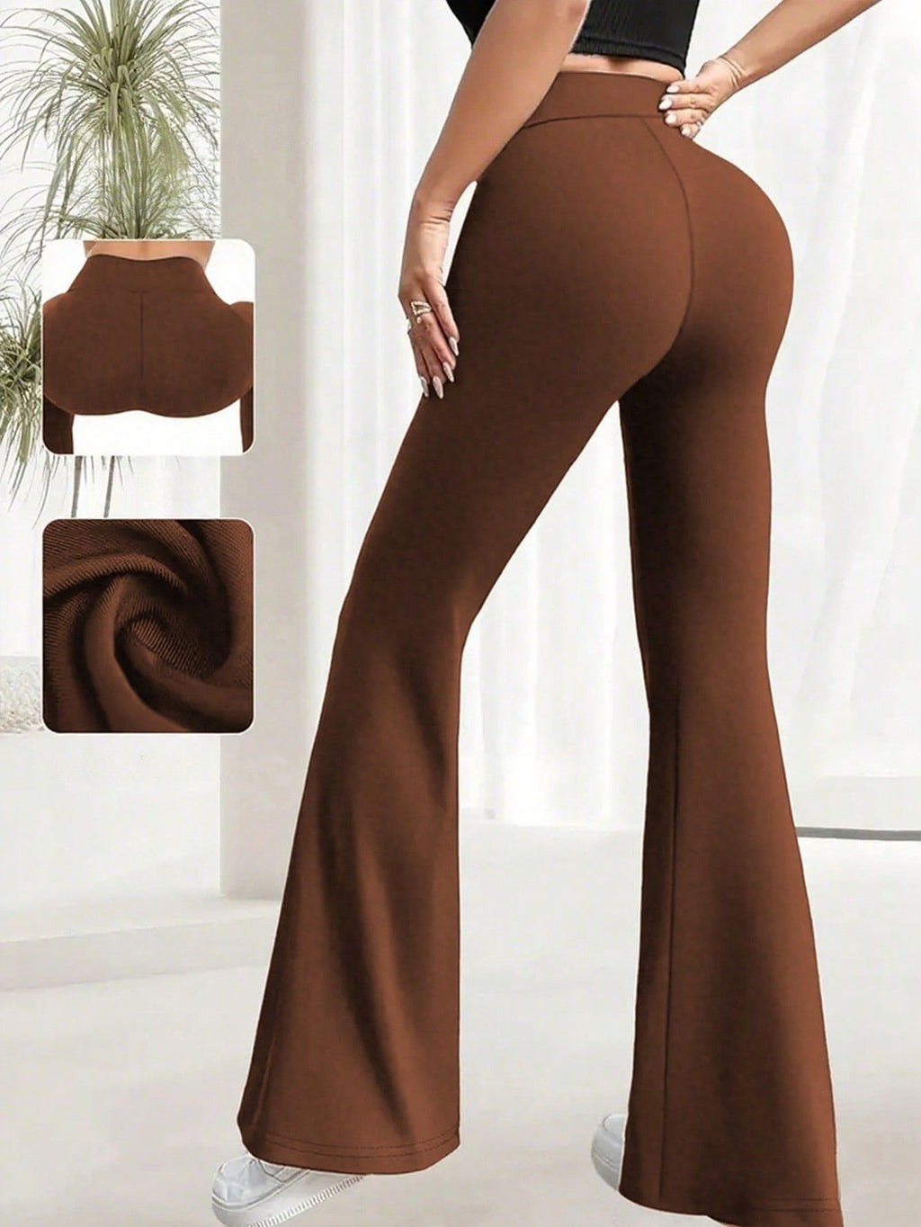 Legging Flare Cintura Alta Com Elasticidade E Caimento Fluido