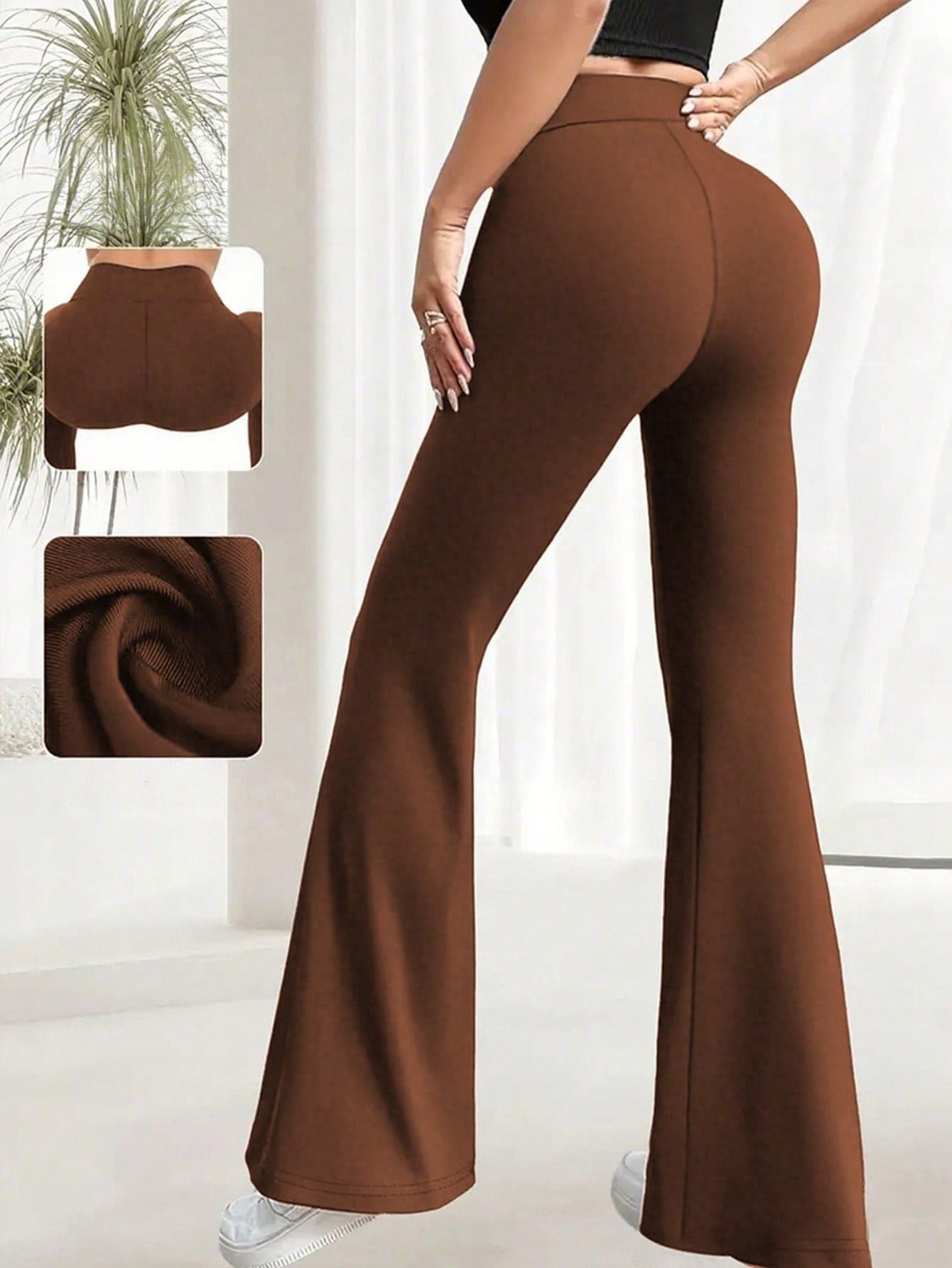 Legging Flare Cintura Alta Com Elasticidade E Caimento Fluido