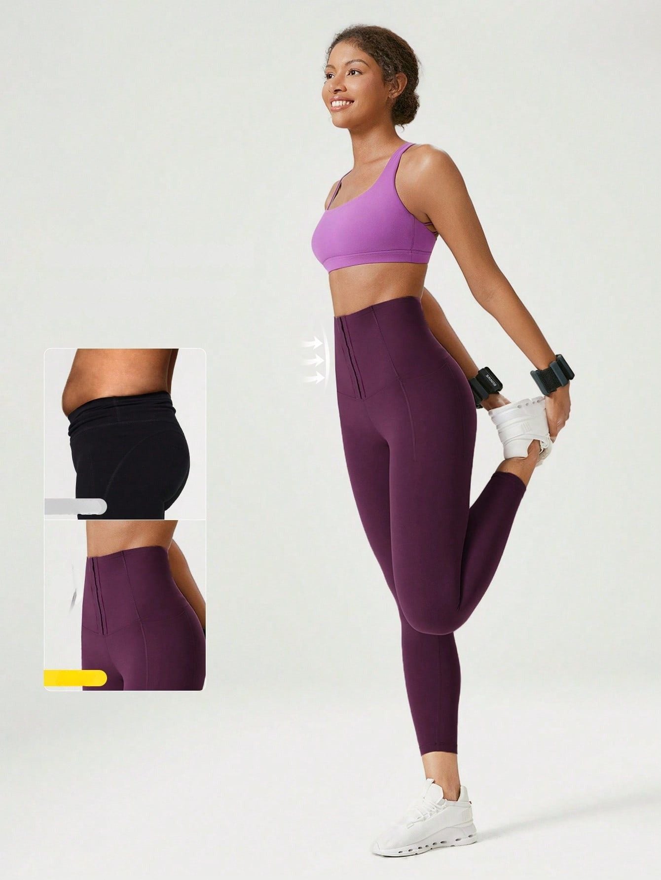 Legging Cintura Alta Com Fecho Em Colchetes