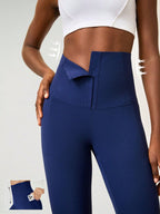 Legging Cintura Alta Com Fecho Em Colchetes