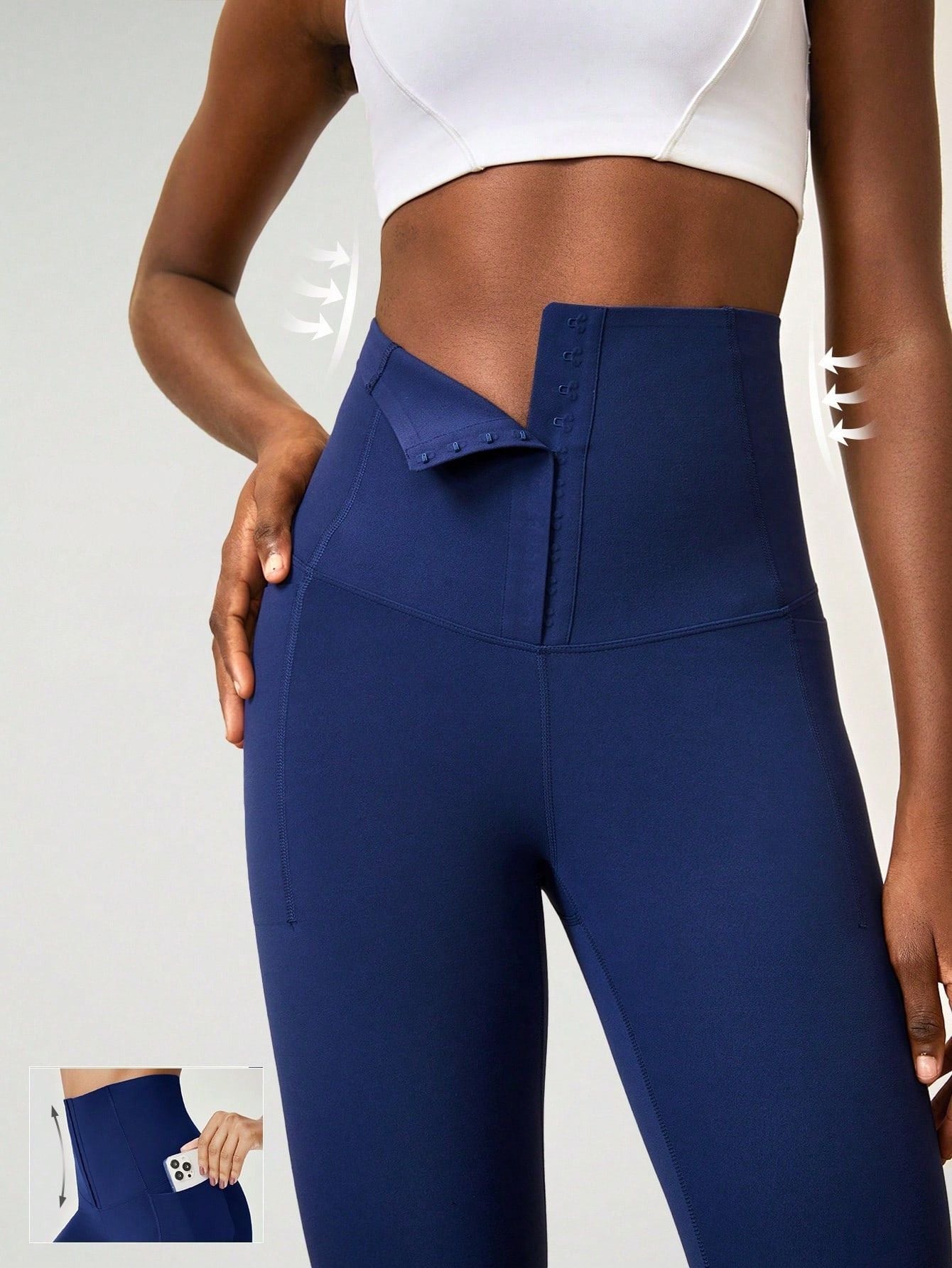 Legging Cintura Alta Com Fecho Em Colchetes